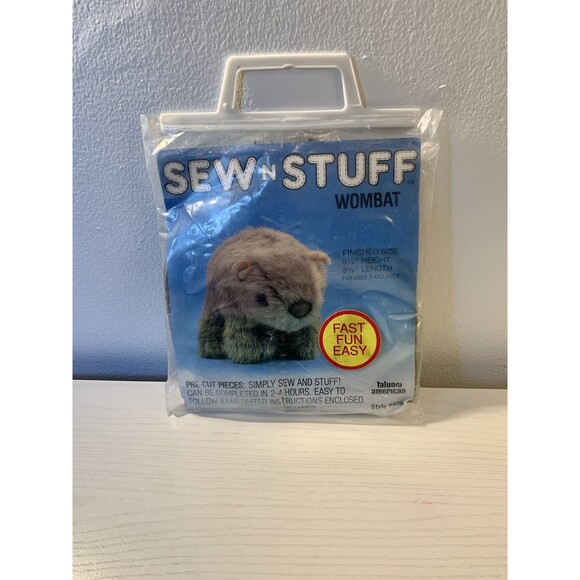 Vtg Talon American Sew 'N Stuff Wombat Sewing Kit Pre-Cut Pieces #9025 New - Picture 2 of 6